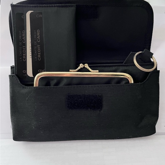 New 4in1 Jordache Wallet/Card holder/Snap Coin purse& Keys ensemble Black Velcro - Picture 6 of 9